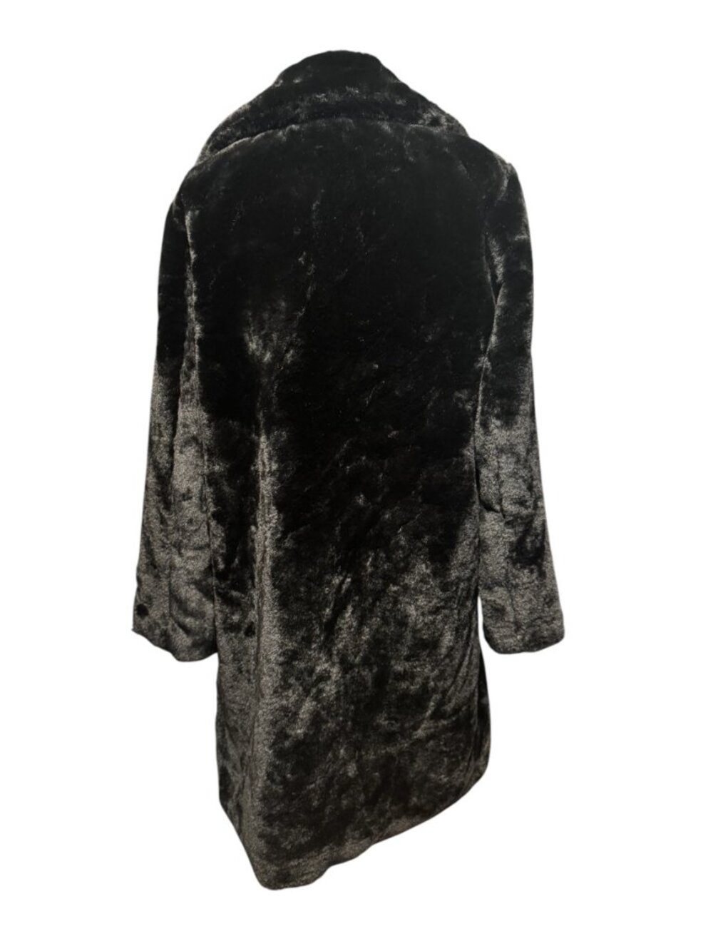 Avec Les Filles Black Faux Fur Coat Small NWT Oversized Teddy Statement Jacket - Picture 5 of 5